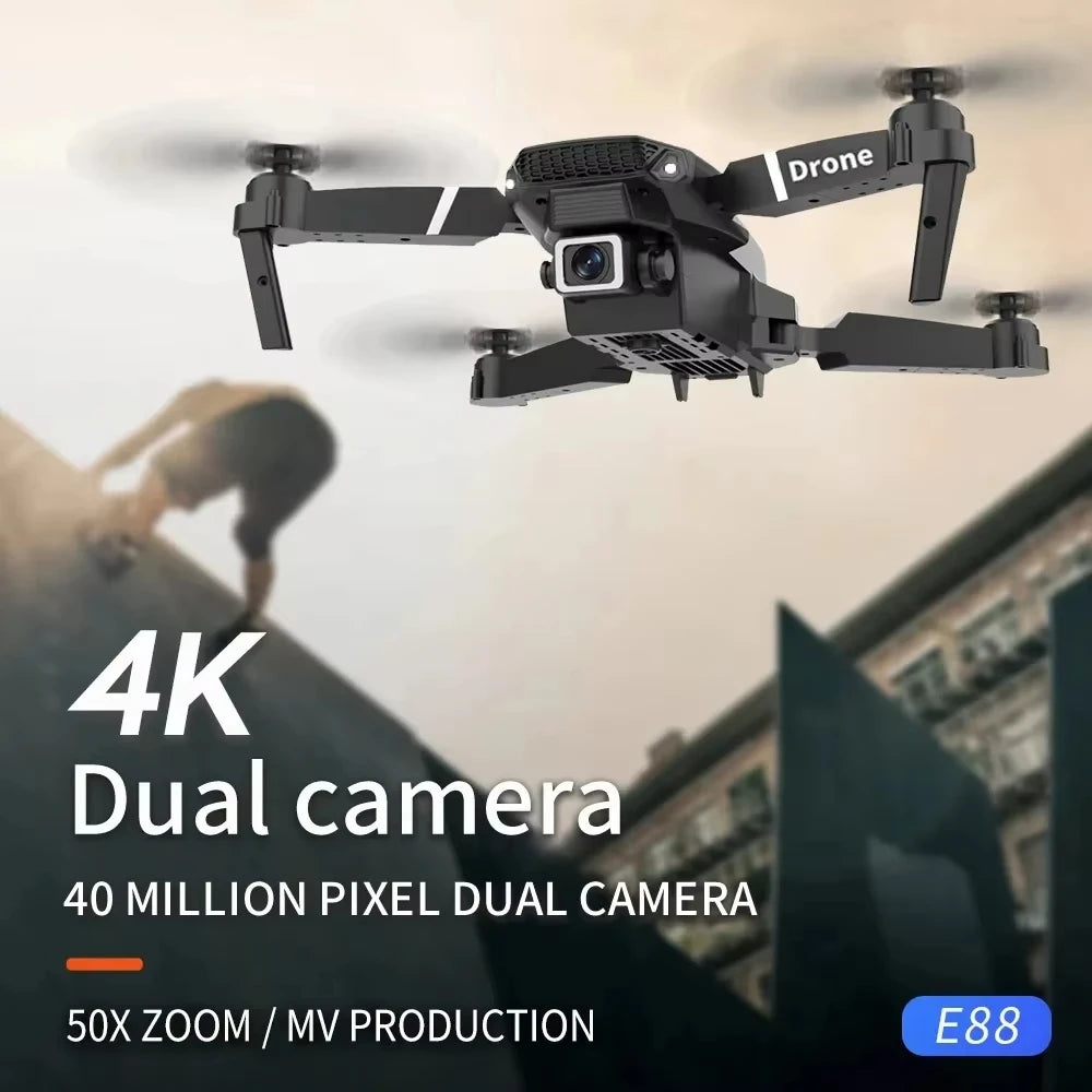 E88 Plus GPS Drone with 8K Dual Camera - 27 Min Flight, Obstacle Avoidance, 1000m Range