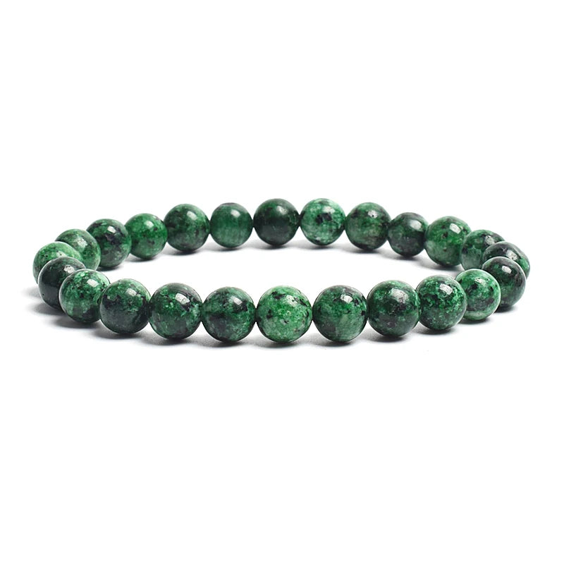 Natural Stone Beads Bracelet – Amethyst, Quartz, Jade & Agate Healing Bangle