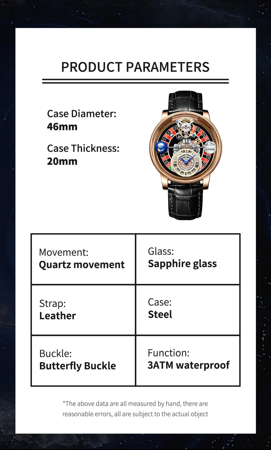 Haemmer Men's Luxury Watch - Sapphire Glass Quartz Waterproof Business Watch