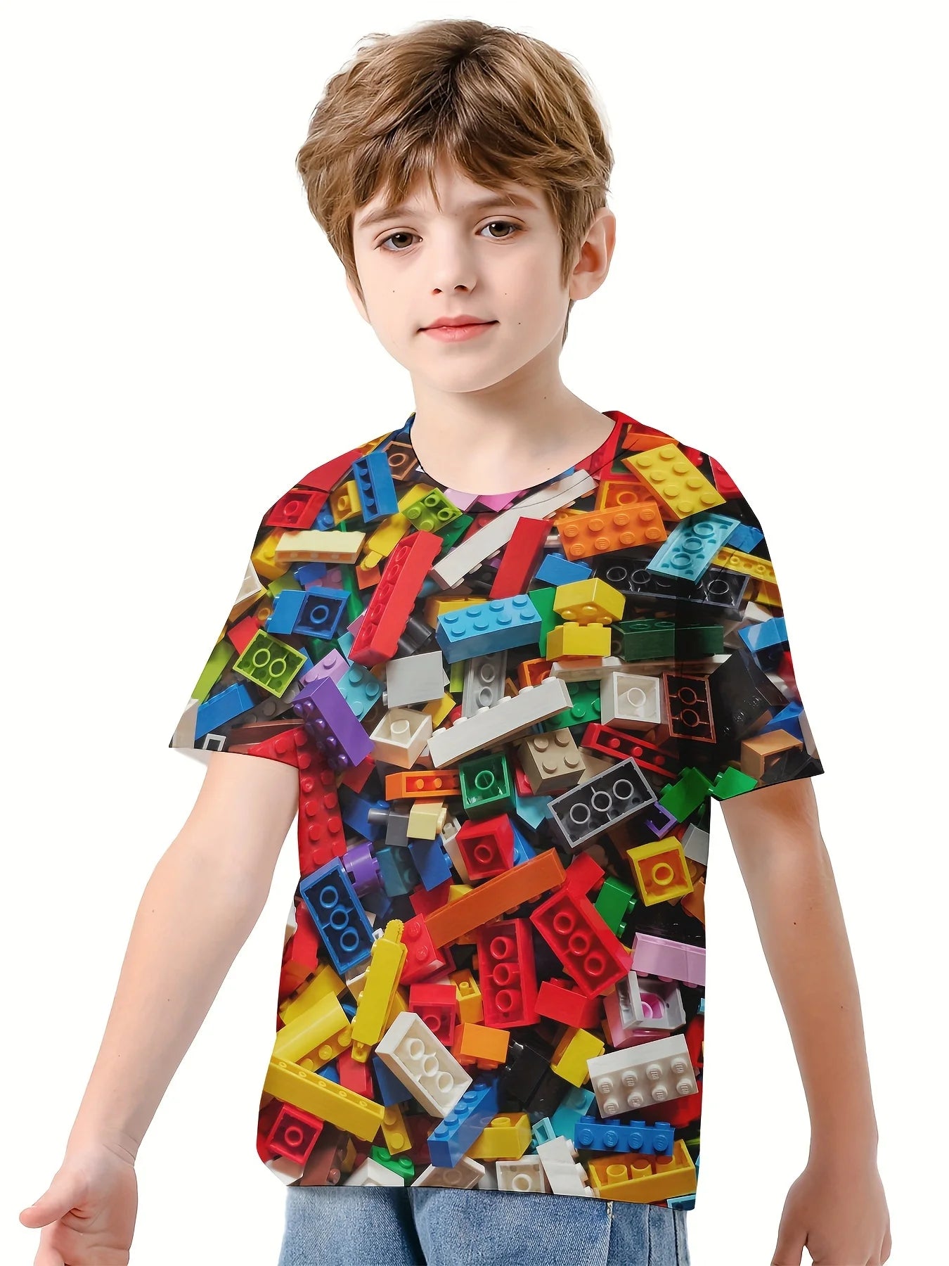 Kids 3D Print T-Shirt - Cool Graphic Short Sleeve Tee for Boys & Girls Ages 7-13