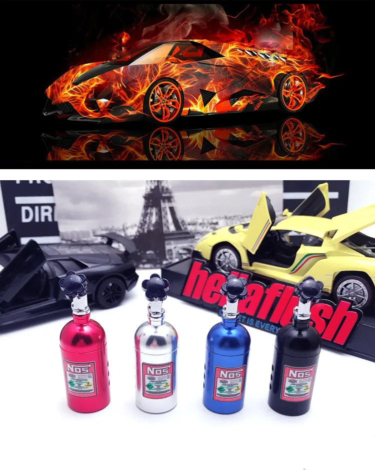 NOS Nitrogen Bottle Car Air Freshener - Lemon Scent Vent Clip Aromatherapy Auto Perfume
