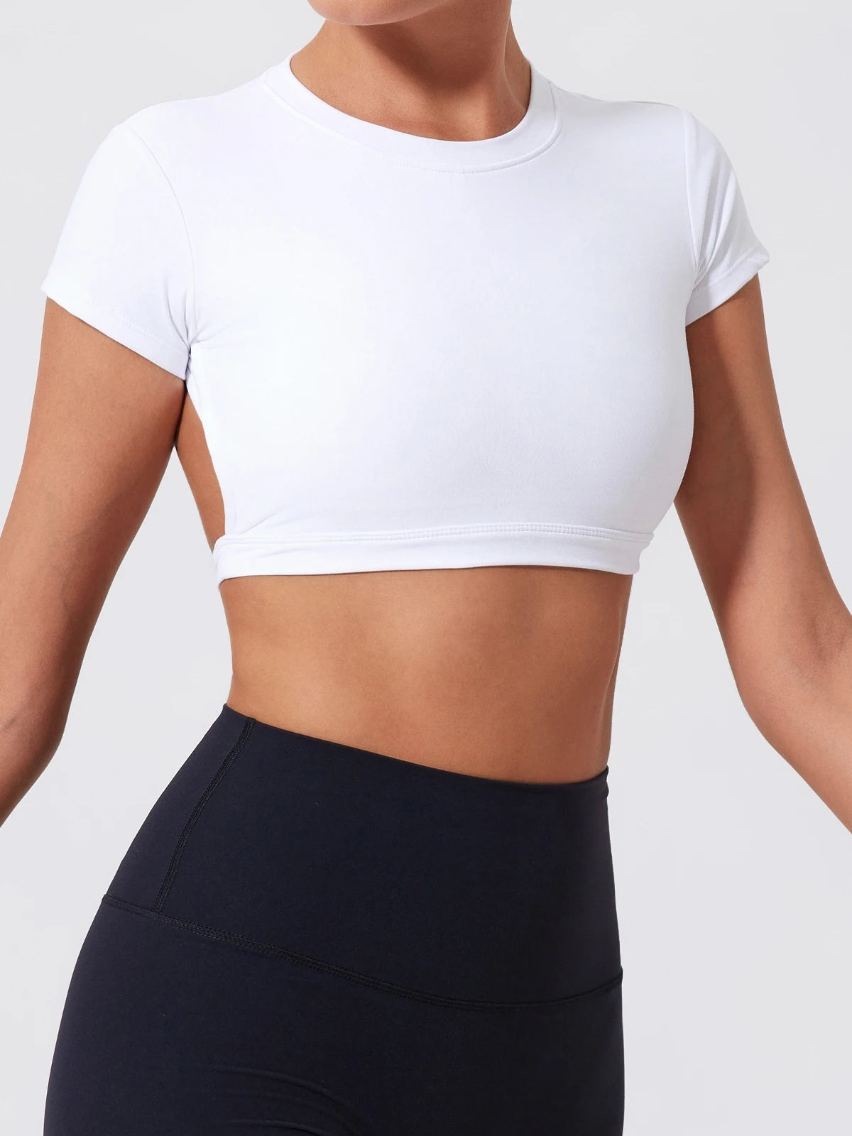 Women's Athletic Crop Top - Quick-Dry Backless Workout Top for Yoga, Gym & Fitness