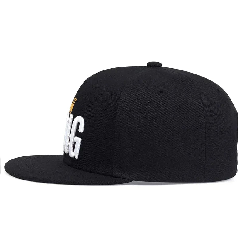 Crown KING Embroidered Baseball Cap - Unisex Adjustable Hip-Hop Hat with Sun Protection
