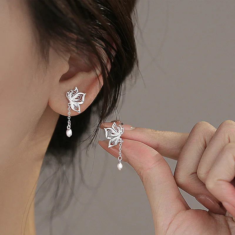 Sterling Silver Butterfly Stud Earrings – Luxury Hypoallergenic Jewelry