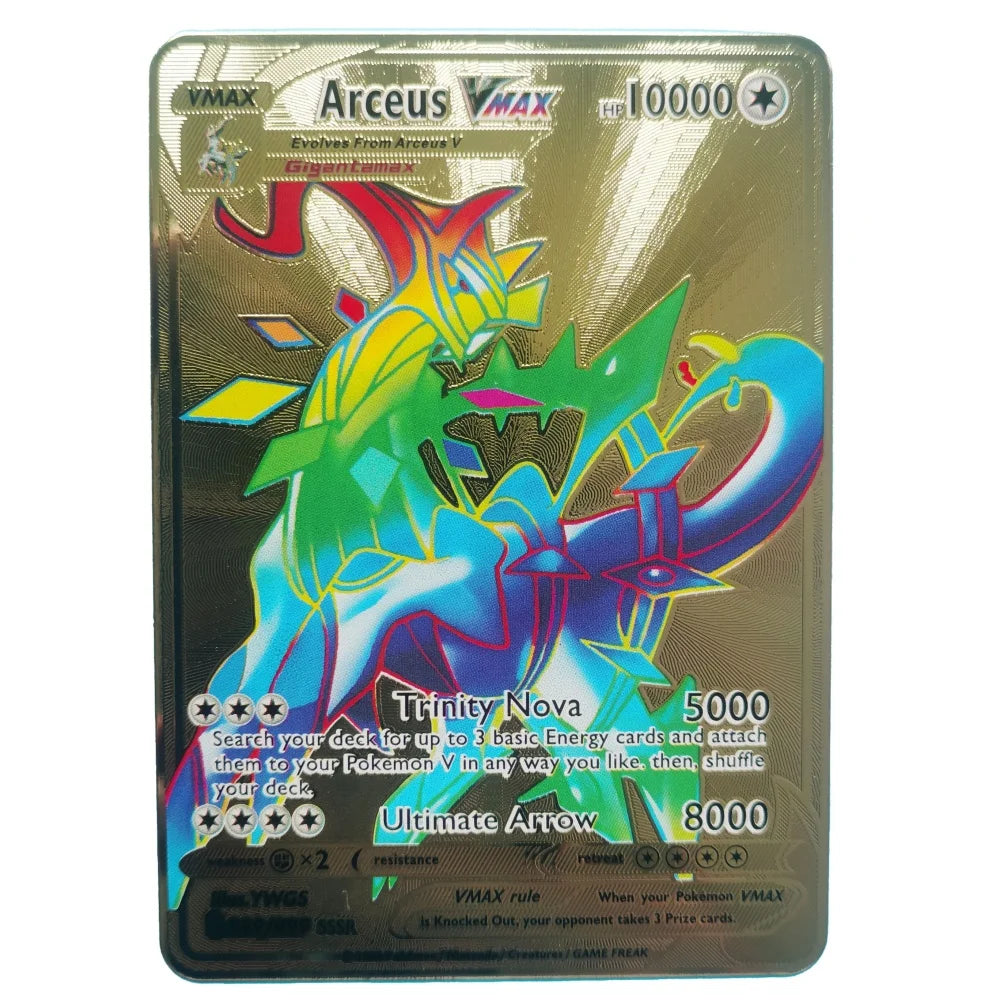 Pokemon Gold Metal Cards – 20 Styles Mewtwo, Pikachu GX & Charizard VMAX Set