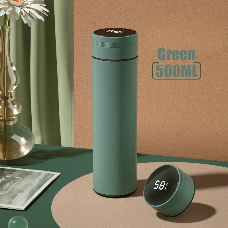 500ml Stainless Steel Thermos with Temperature Display - Insulated Bottle