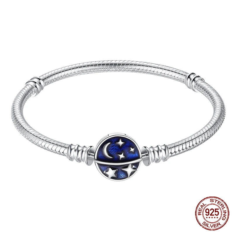 Silver Star Moon Clover Bracelet – DIY Charm Birthday Jewelry