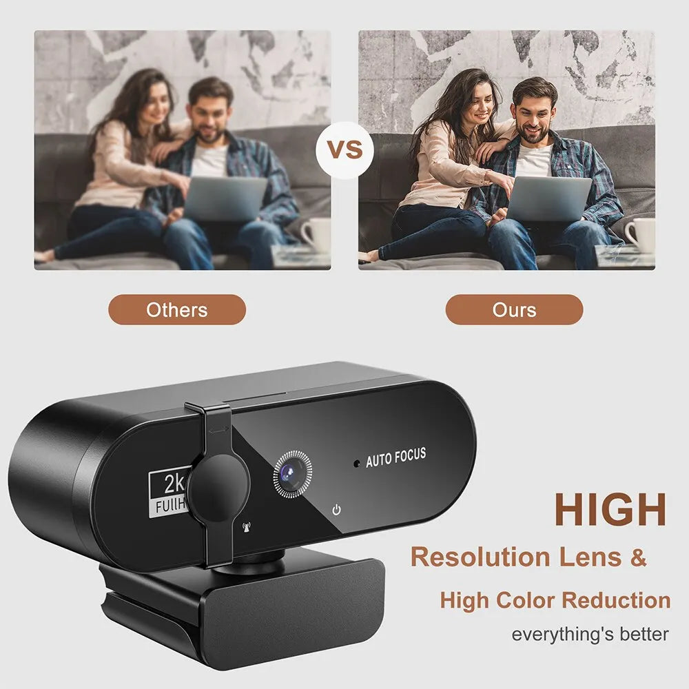 4K Webcam with Autofocus & Microphone - HD USB Camera for PC Laptop Streaming & Video Calls