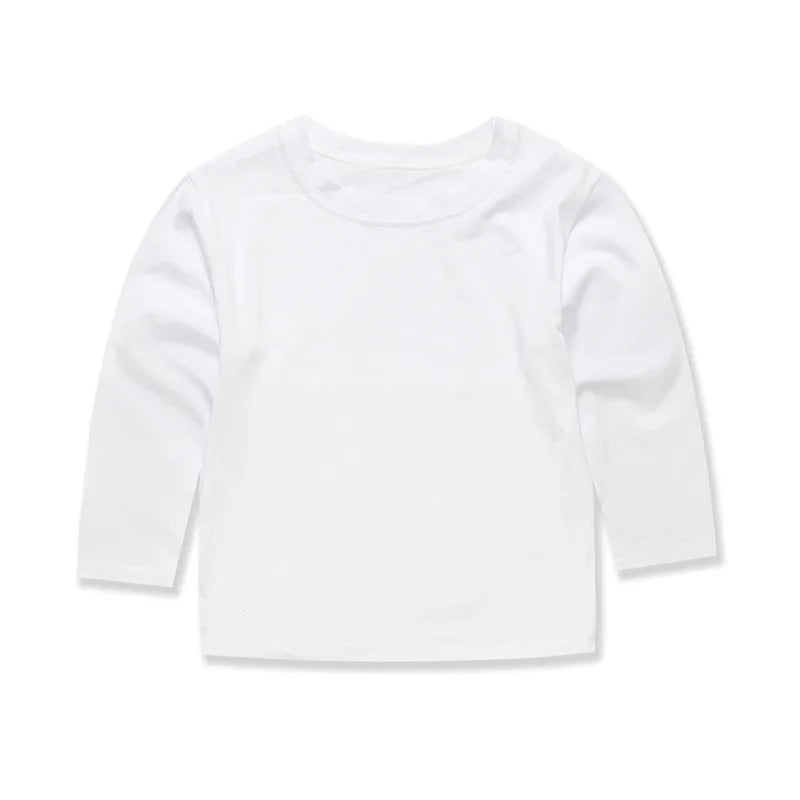 Kids Long Sleeve Cotton T-Shirt - Unisex Casual Tee for Boys & Girls
