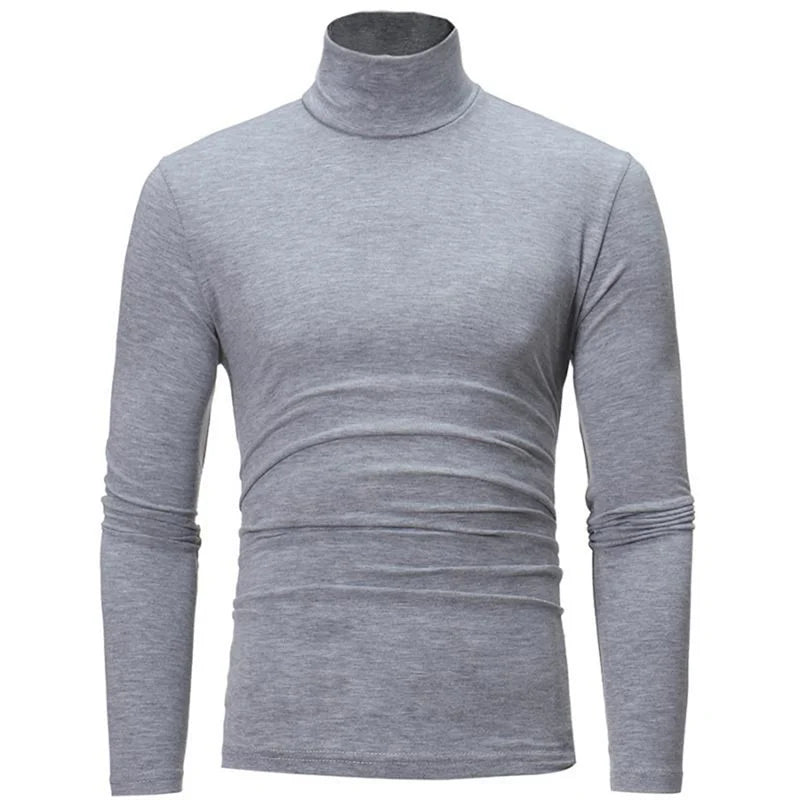 Men's Thermal Underwear Top - High Neck Slim Fit Long Sleeve Base Layer for Winter