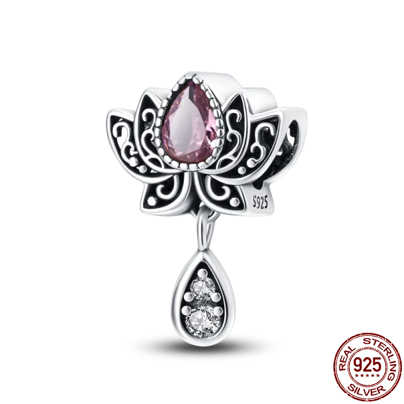 925 Sterling Silver Charm Bead with Zircon - Compatible Bracelet Charm