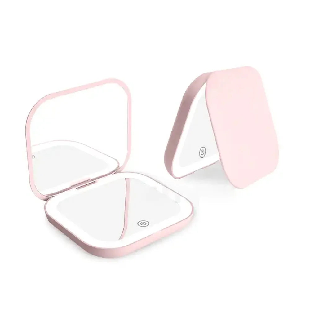 Portable LED Makeup Mirror – Foldable, Dual-Sided Travel Mirror