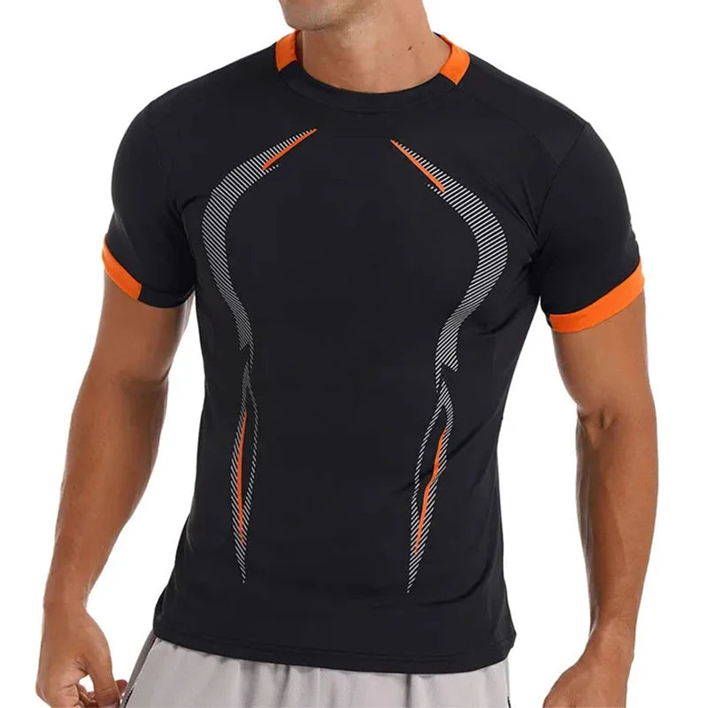 Men's Athletic Compression Shirt - Quick Dry Gym Workout Tee (Short Sleeve Rash Guard)