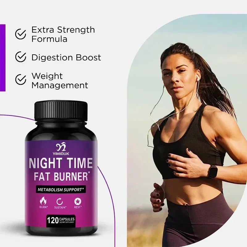 Night Time Fat Burner with Melatonin - Sleep Support & Metabolism Booster