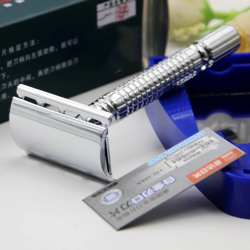 Professional Folding Straight Razor - Stainless Steel Barber Shaver with 10 Blades