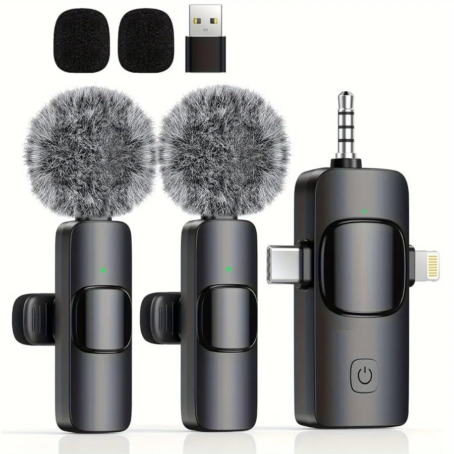 Wireless Mini Lavalier Mic for iPhone Android - Perfect for Video Makers, Live Streaming & Content Creation