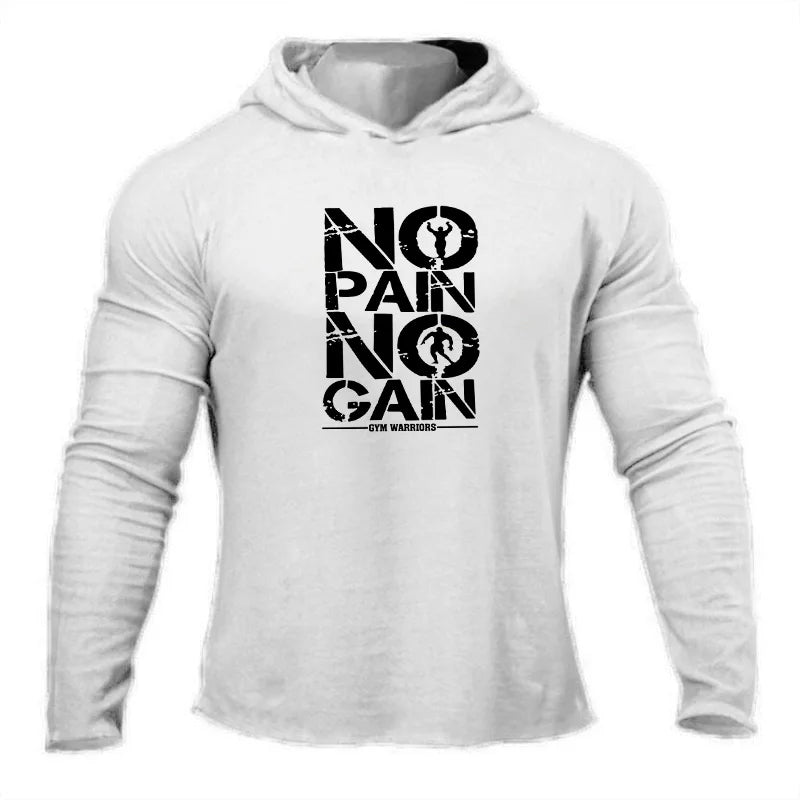 Men's Hooded Fitness Shirt - Long Sleeve Slim Fit Workout Top for Gym & Running