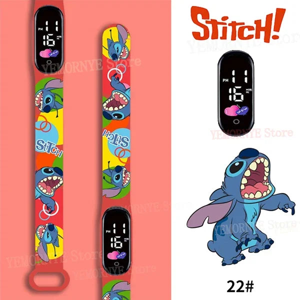 Disney Stitch Digital LED Watch – Kids Sports Watch