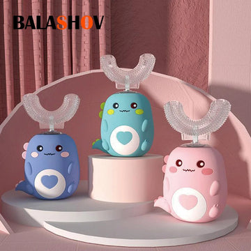 Children's U-Shaped Electric Toothbrush - 360° Smart Sonic Rechargeable Kids Toothbrush