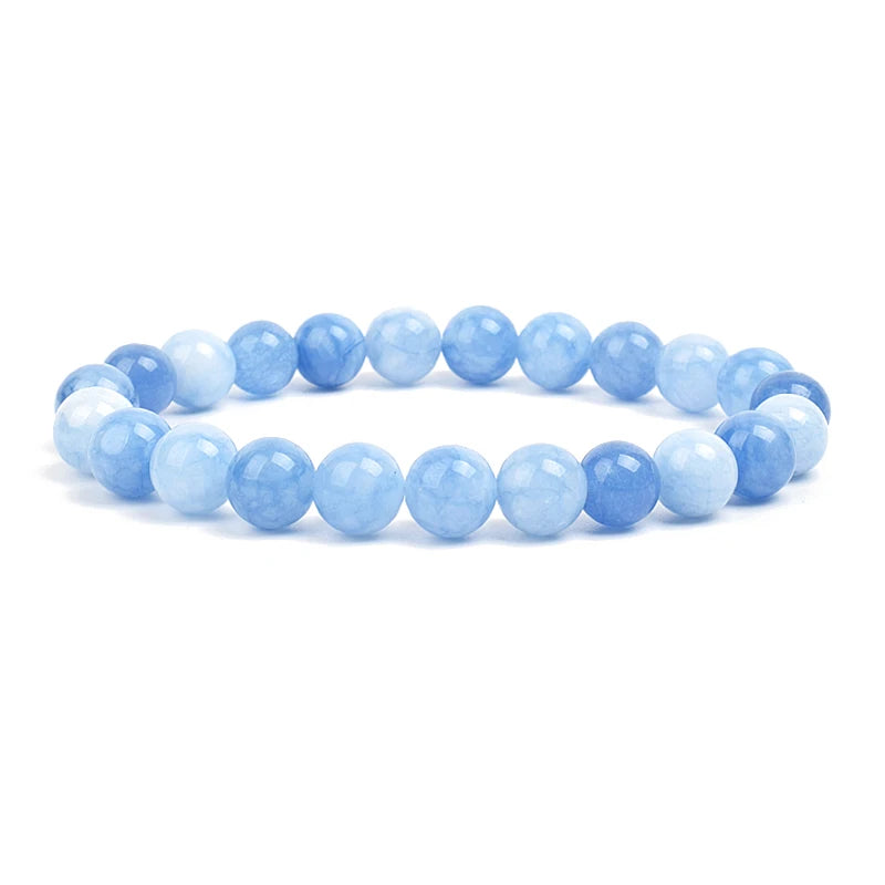 Natural Stone Beads Bracelet – Amethyst, Quartz, Jade & Agate Healing Bangle