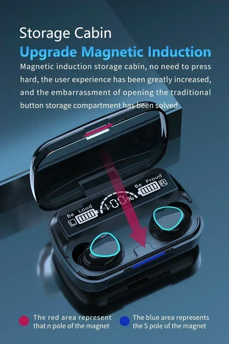 M10 Wireless Earbuds – Waterproof Bluetooth Sport Earphones with Noise Cancelling