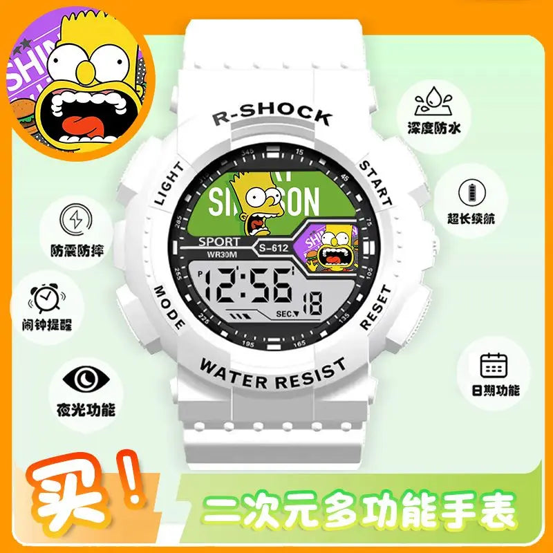 The Simpsons Anime Waterproof Watch – Sports Chronograph Electronic Watch for Boys & Girls