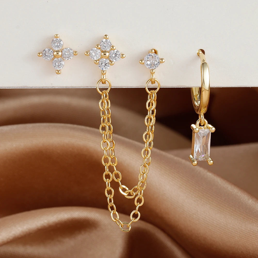 Stainless Steel Constellation Earrings Set – Cartilage Piercing Jewelry