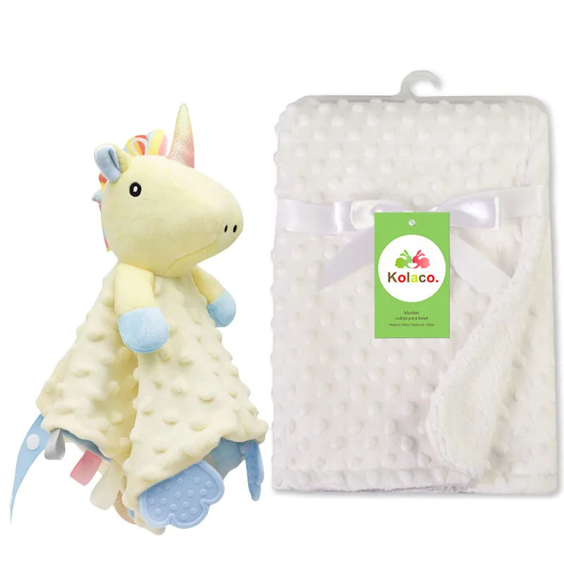 Personalized Newborn Baby Blanket – Custom Name Stroller & Sleeping Gift Set