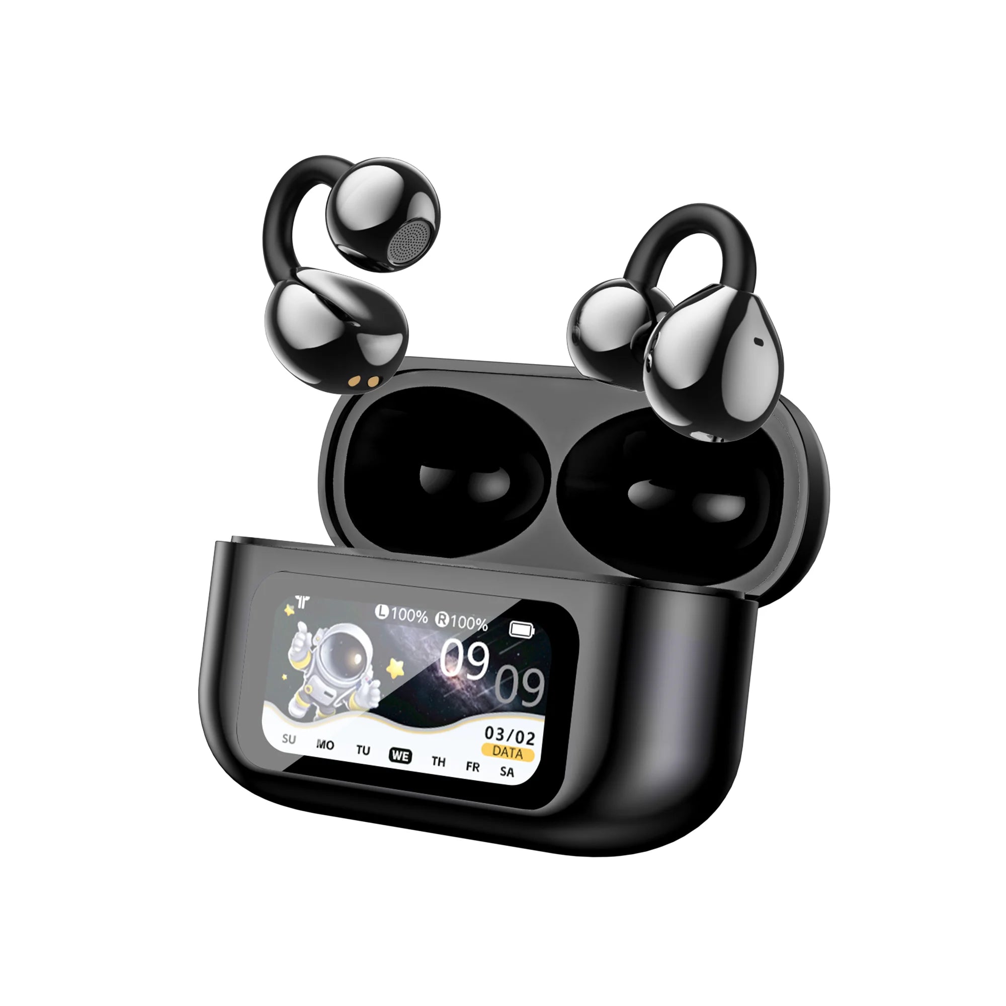 AI Translation Earbuds – True Wireless with ANC, LED Display & Wireless Charging Case