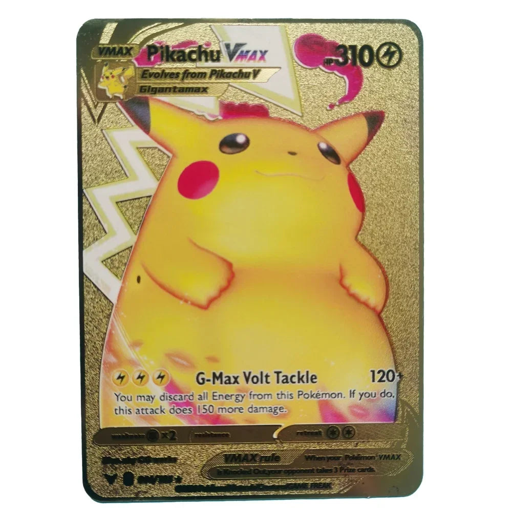 Pokemon Gold Metal Cards – 22 Styles Mewtwo, Pikachu GX & Charizard VMAX Set