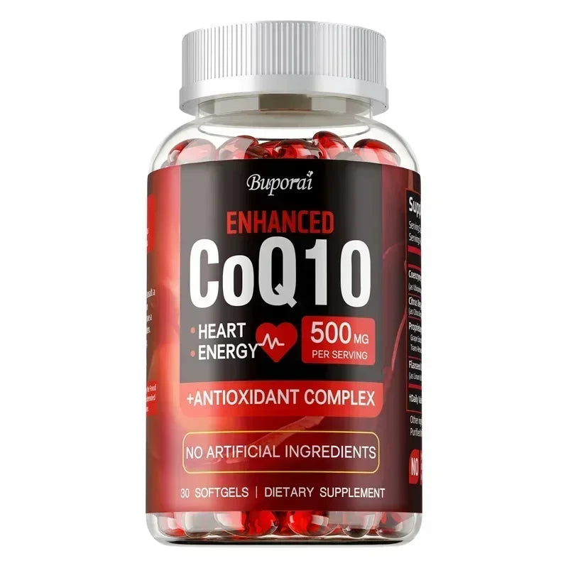 CoQ10 500mg High Potency Supplement - Heart Health, Energy & Anti-Aging Support with Bergamot (120 Capsules)