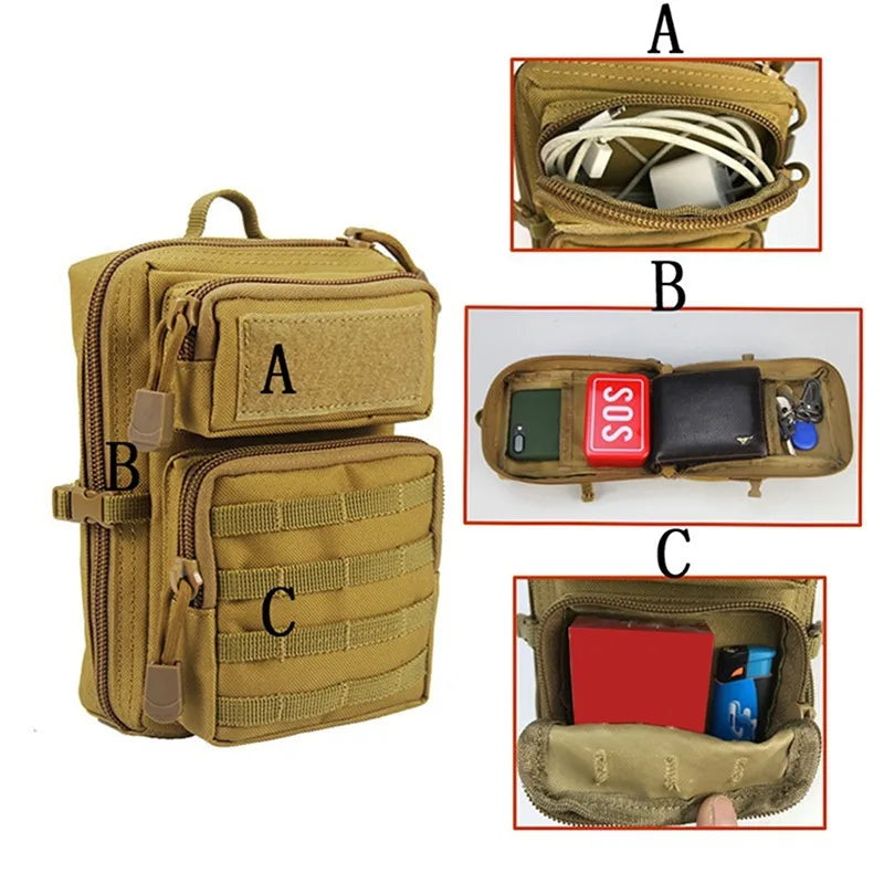 Tactical MOLLE Waist Bag - EDC Pouch for Camping & Hiking