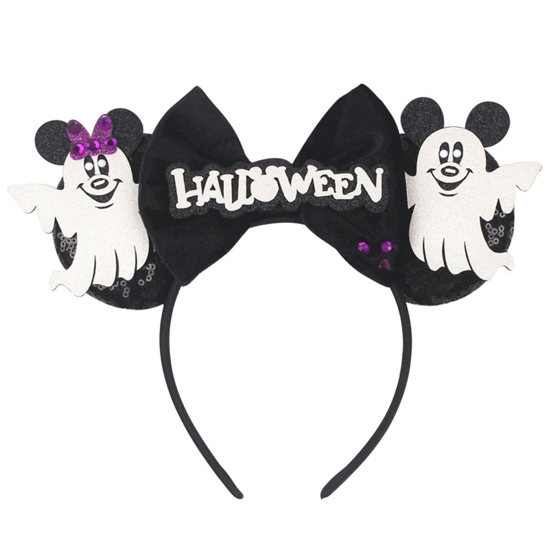 Disney Colorful Sequins Bow Headband – Rainbow Hair Accessory for Girls & Disney Fans