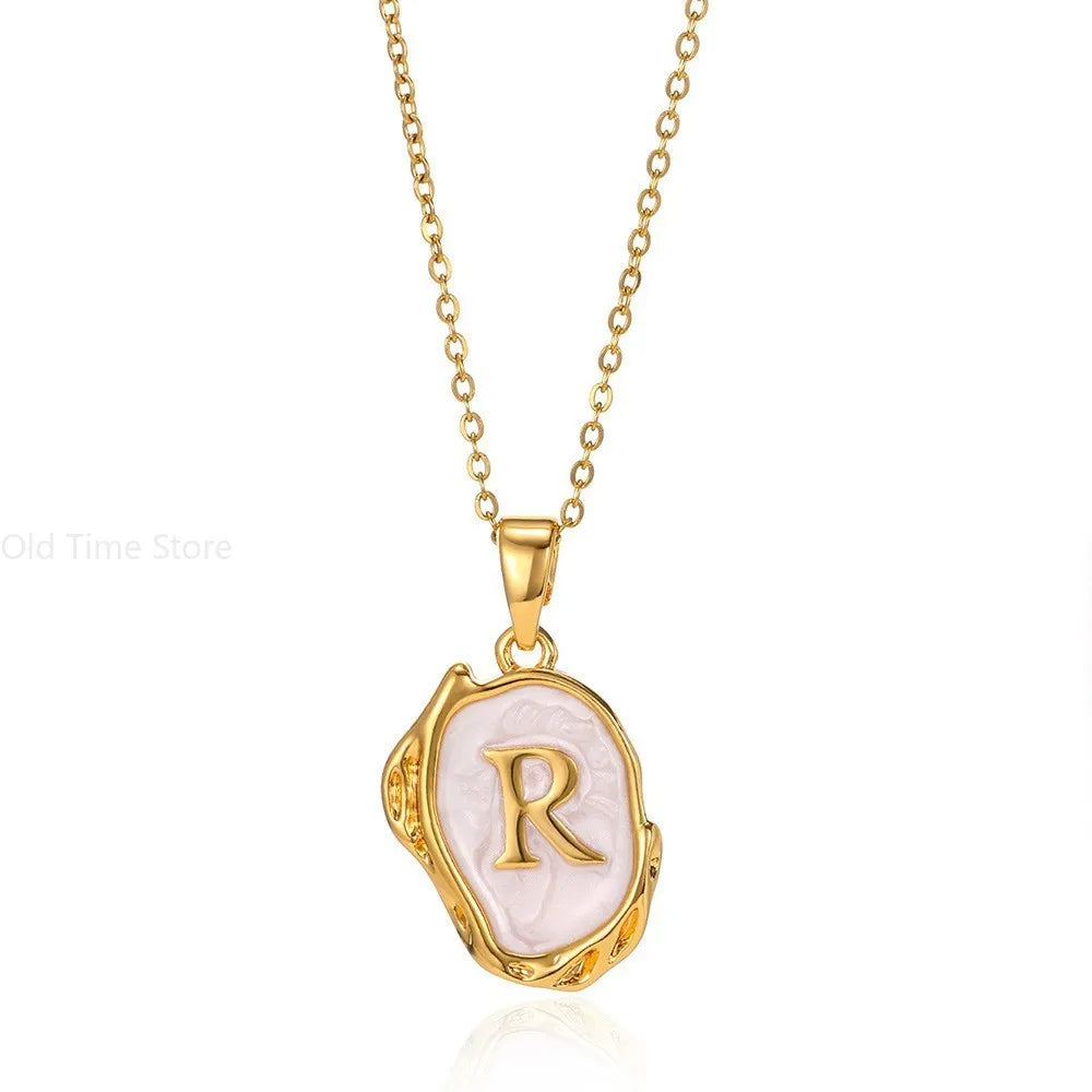 Alphabet Initial Necklace – Stainless Steel Jewelry