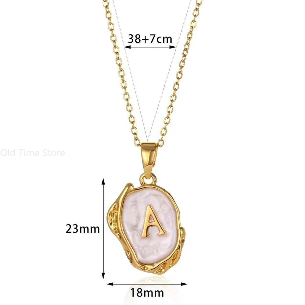 Alphabet Initial Necklace – Stainless Steel Jewelry
