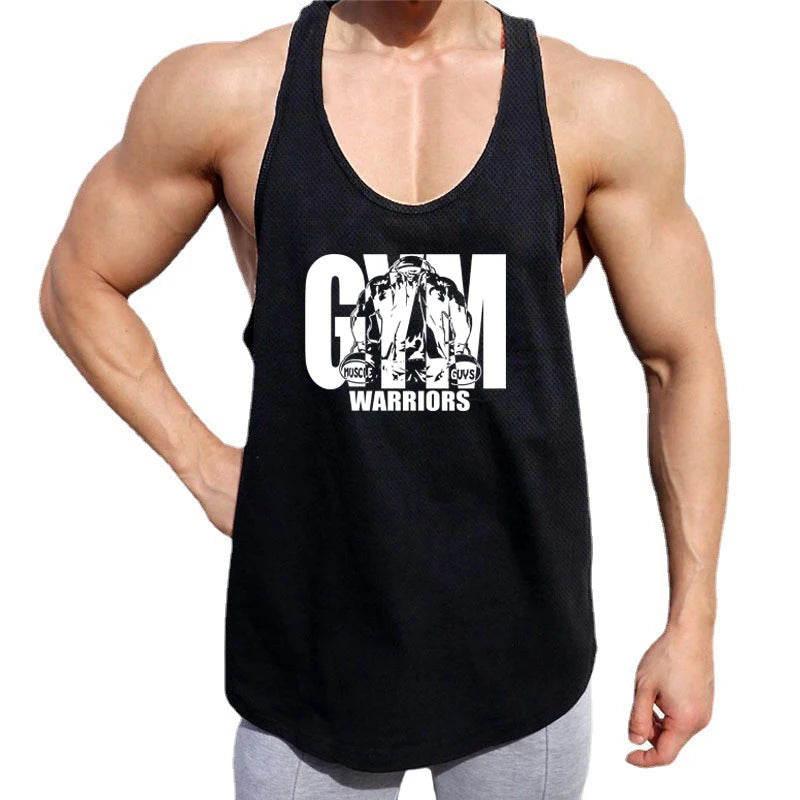 Men's Gym Tank Top - Breathable Mesh Stringer Vest for Bodybuilding & Workout