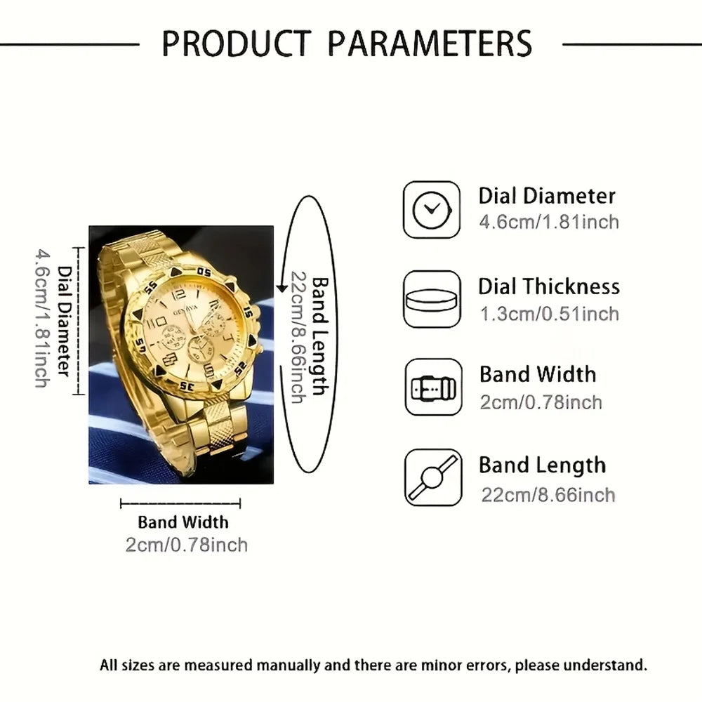 Men's Vintage Watch Set - 2-Piece Quartz Watch Collection with Stainless Steel & Silicone Bands
