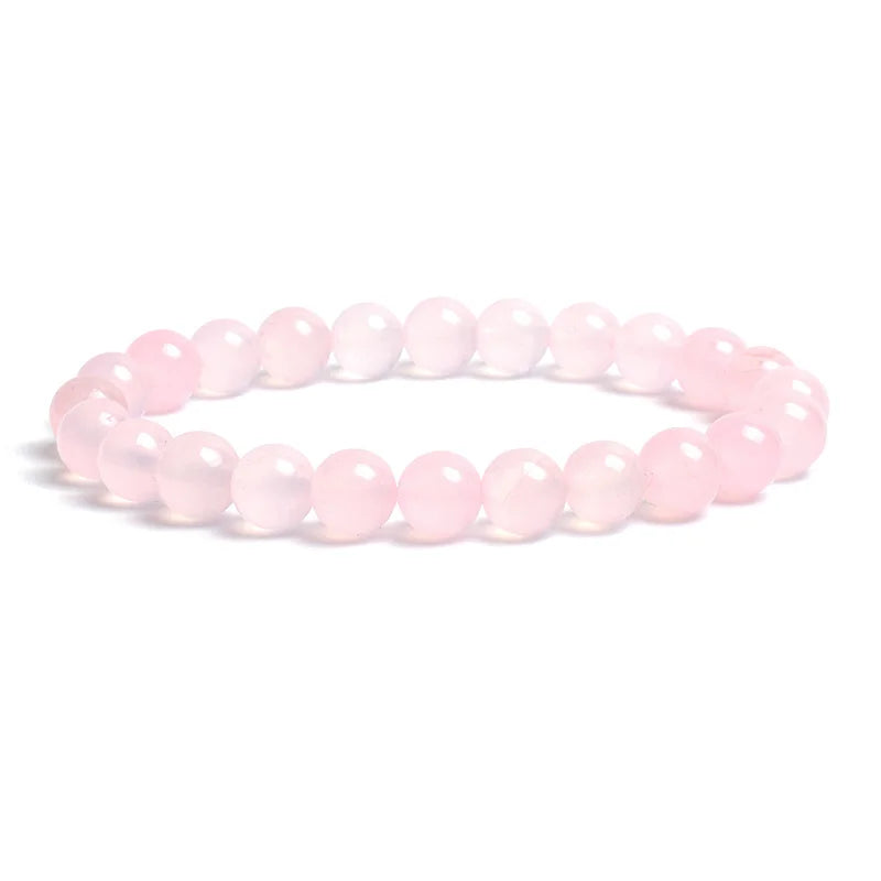 Natural Stone Beads Bracelet – Amethyst, Quartz, Jade & Agate Healing Bangle