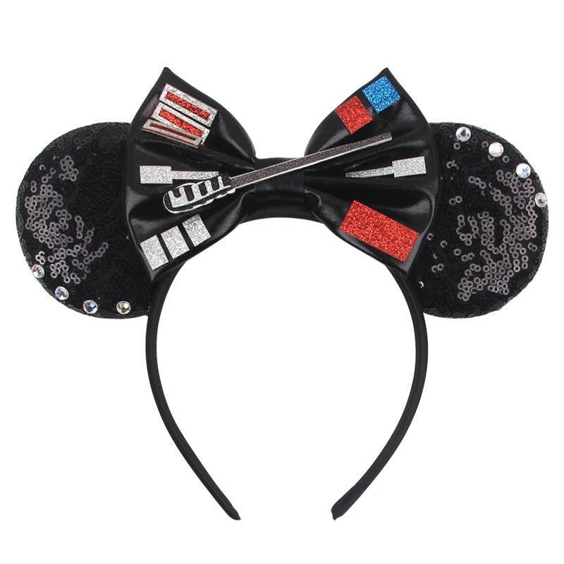 Disney Colorful Sequins Bow Headband – Rainbow Hair Accessory for Girls & Disney Fans