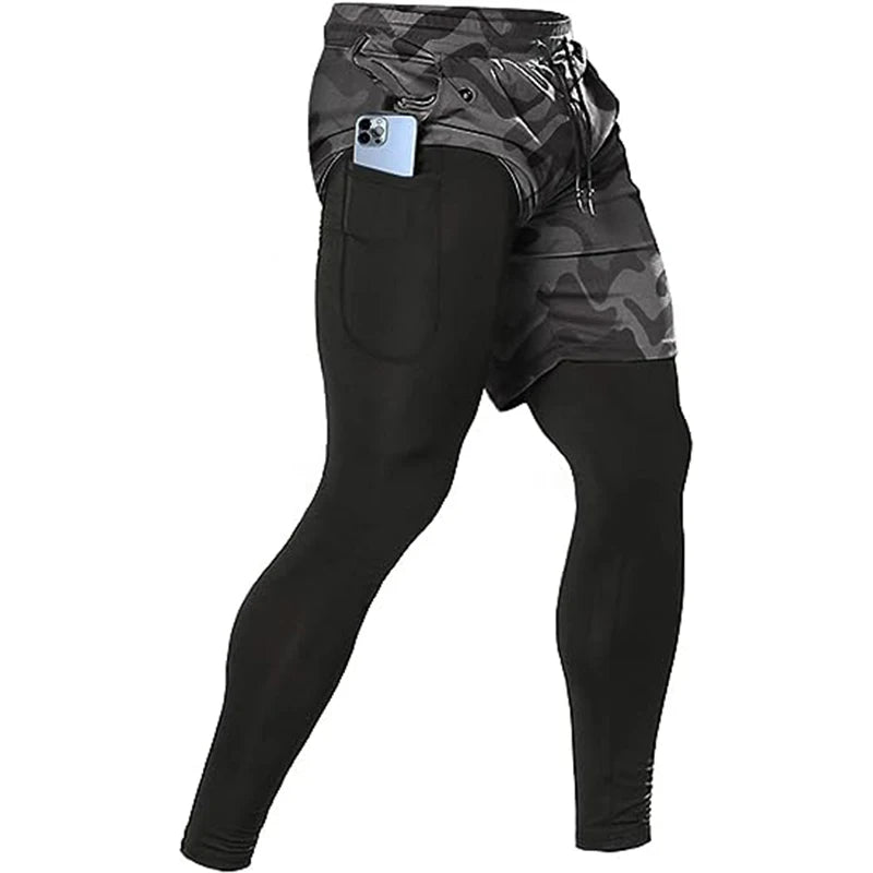 Men's 2-in-1 Athletic Pants - Training Running Pants for Gym, Fitness & Sports