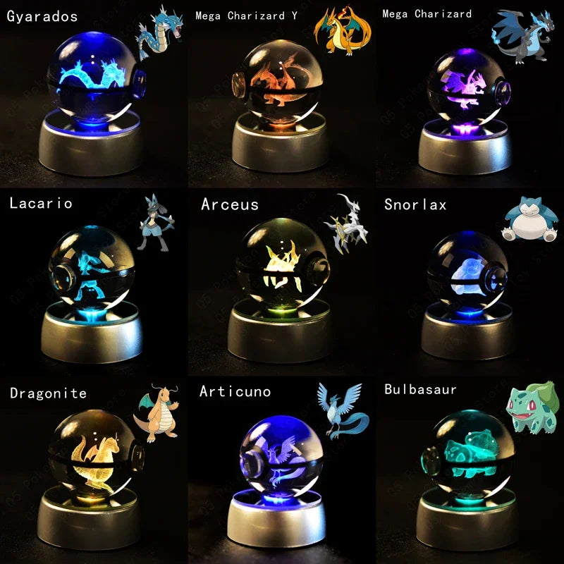 Pokemon Crystal Ball LED Night Light – Anime Lamp