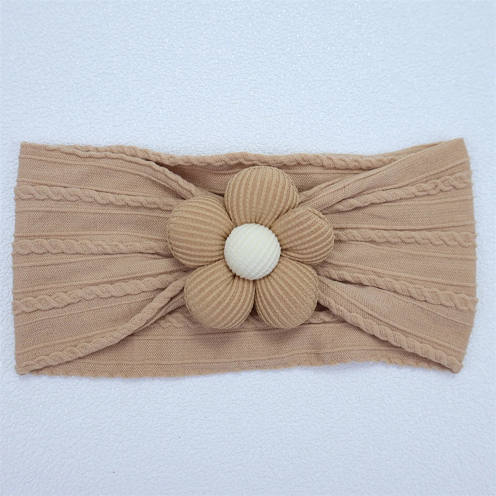 Flower Nylon Girl Hairband – Soft Elastic Baby Headband