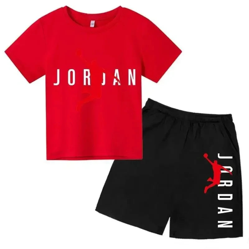 Kids Summer Outfit Set - Boys & Girls Sporty T-Shirt & Shorts (Ages 2-13)