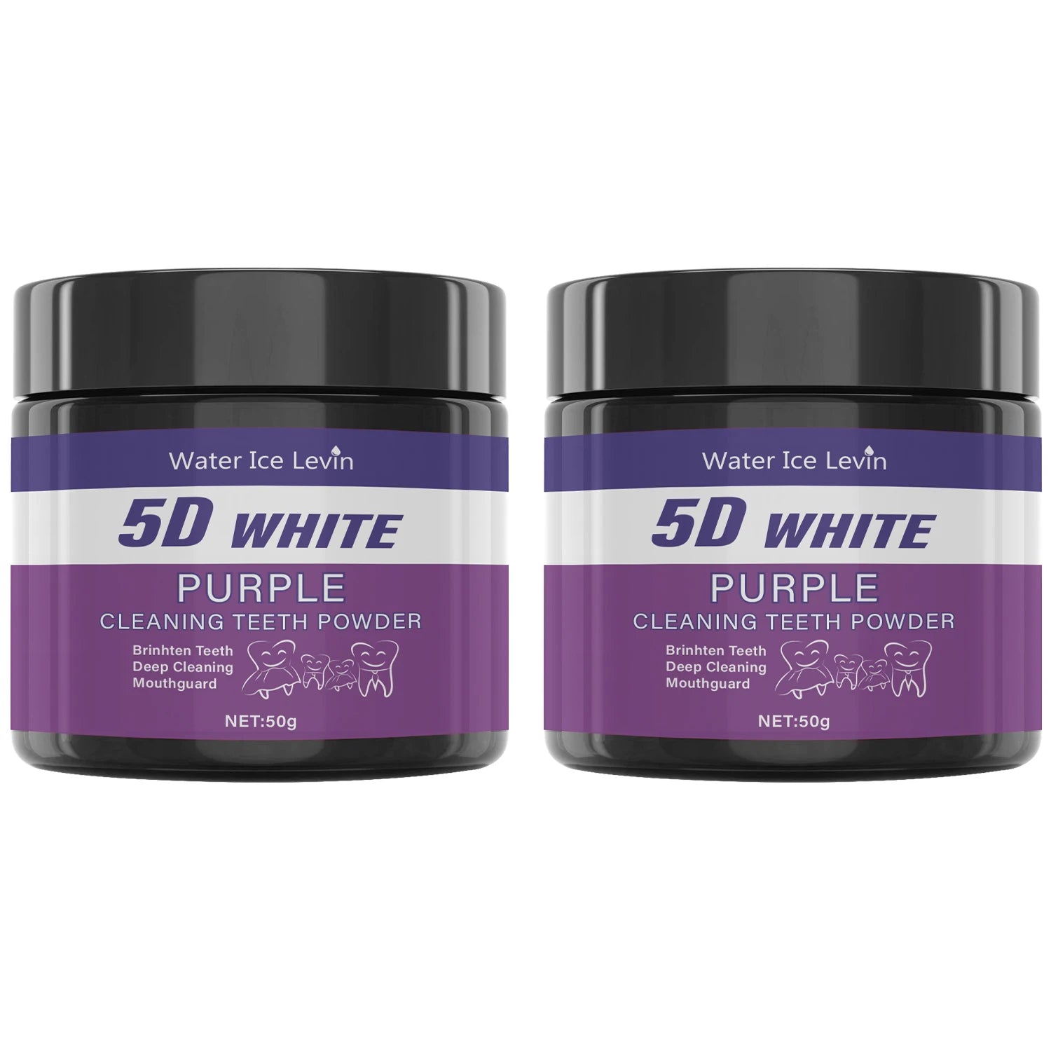 Purple Teeth Cleaning Powder - Sulfate-Free, Deep Cleaning and Polishing, Whitens Teeth in 5 Days, Portable for Daily Use and Travel