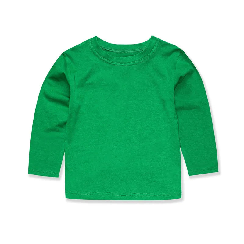 Kids Long Sleeve Cotton T-Shirt - Unisex Casual Tee for Boys & Girls