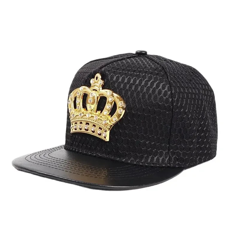 Royal King Crown Baseball Cap - Hip-Hop Snapback Hat for Men, Women & Youth