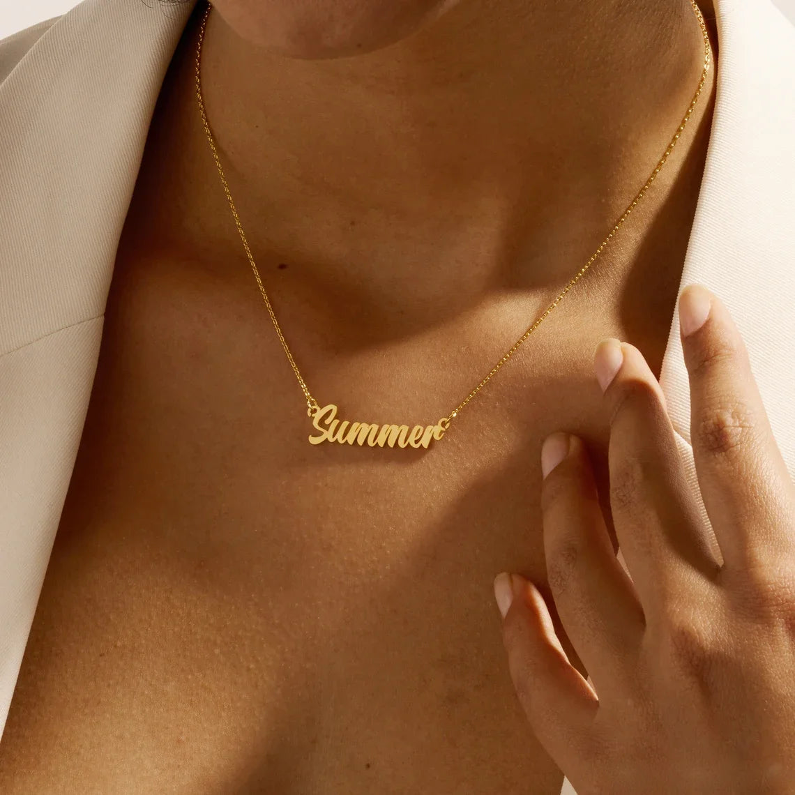 Custom Name Necklace – Personalized Cursive Pendant in Stainless Steel