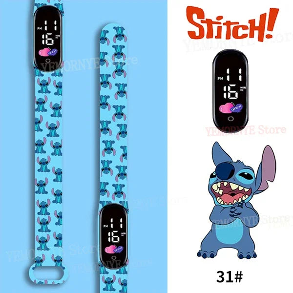 Disney Stitch Digital LED Watch – Kids Sports Watch
