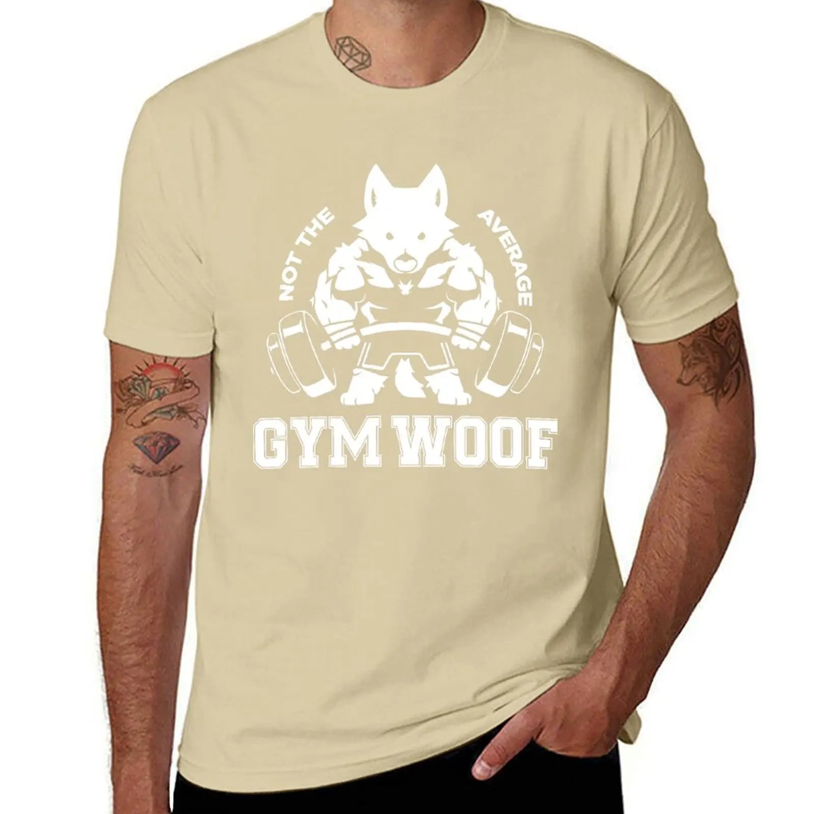 Men's "Gym Woof" Graphic Workout T-Shirt - Cotton Casual Tee