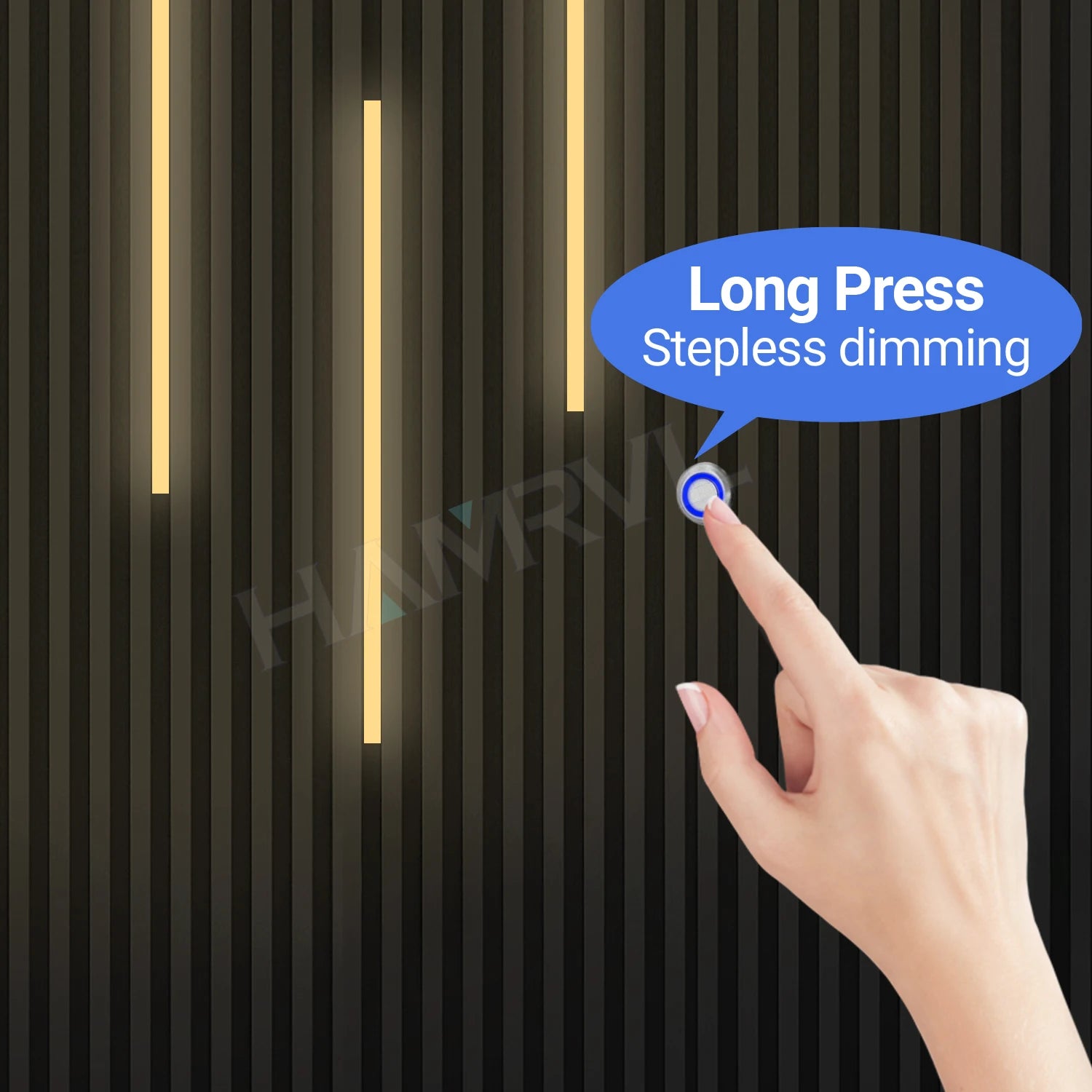 LED Recessed Lighting Strip – Touch Sensor Self-Adhesive for Wood Slat Wall